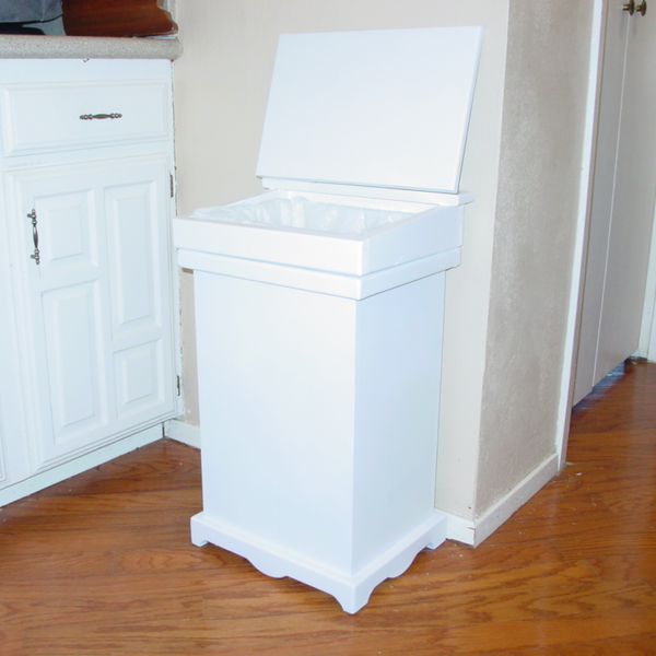 Wooden Kitchen Trash Can, White – Chief Caddo