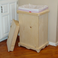 Wooden Kitchen Trash Can, Unfinished