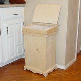 Wooden Kitchen Trash Can, Unfinished