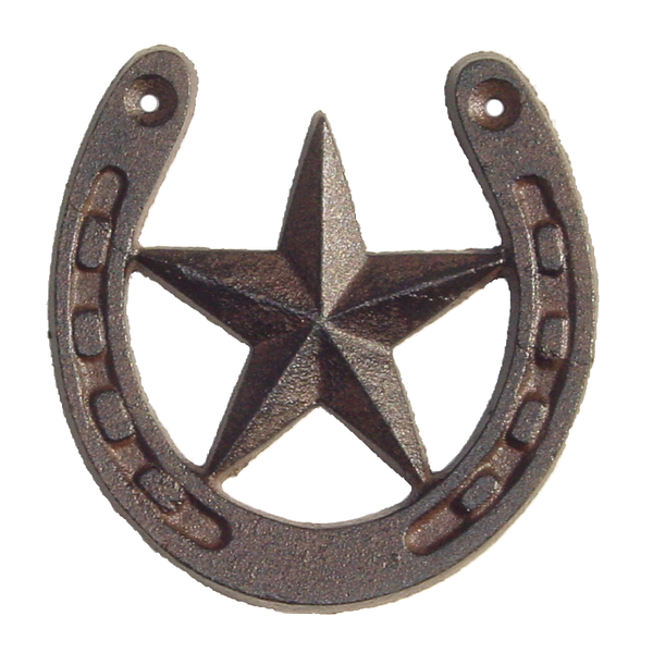 Cast Iron Star in Horseshoe Decoration