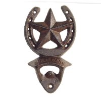 Cast Iron Star in Horseshoe Bottle Opener